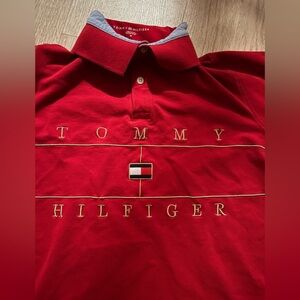 Tommy Hilfiger Men’s Medium Polo Shirt Red